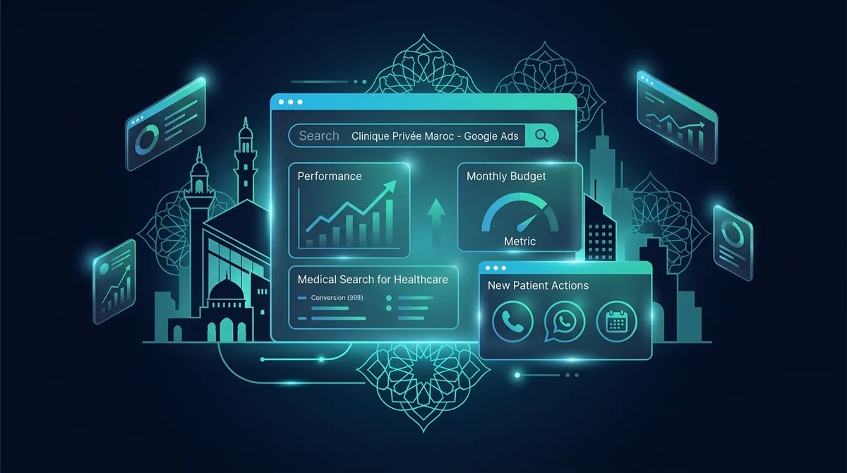 Google Ads pour clinique au Maroc : budget, règles et pilotage